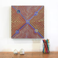 Aboriginal Artwork by Joseph Lane, Kulpununtu, 40x40cm
