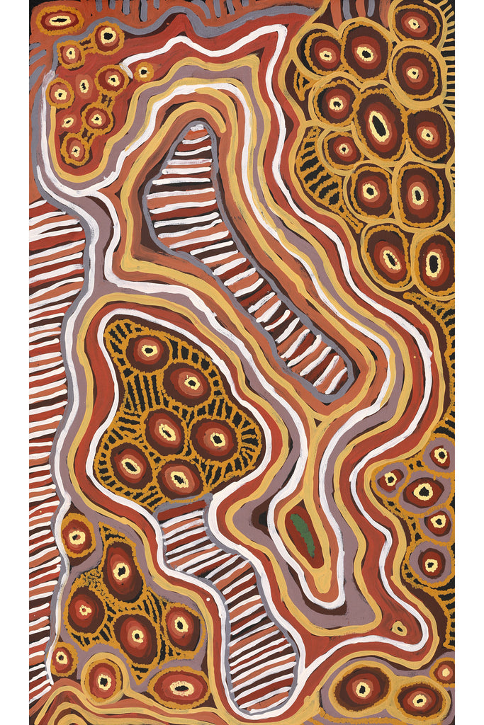 Aboriginal Artwork by Josephine Mick, Wati Tjakura, 122x71cm