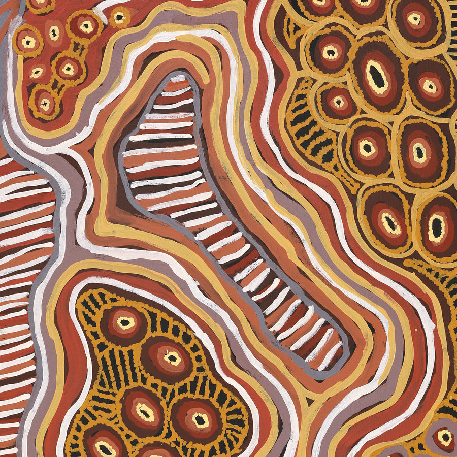 Aboriginal Artwork by Josephine Mick, Wati Tjakura, 122x71cm