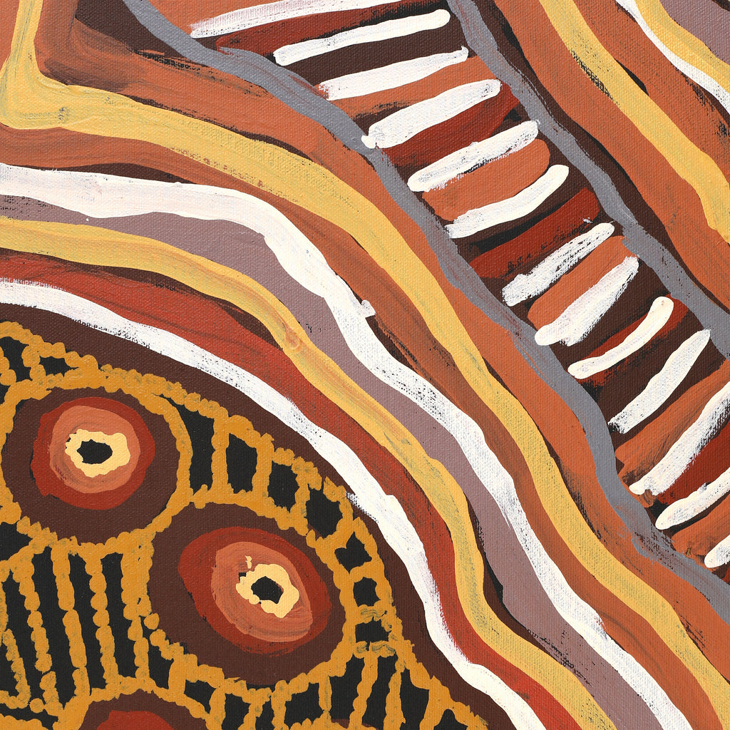 Aboriginal Artwork by Josephine Mick, Wati Tjakura, 122x71cm