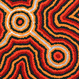 Aboriginal Artwork by Josephine Nangala Gill, Ngapa Jukurrpa (Water Dreaming) - Puyurru, 30x30cm - ART ARK®