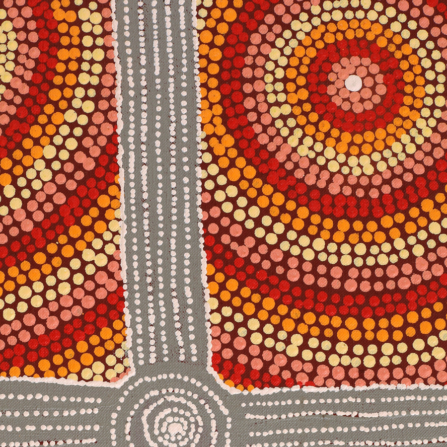 Aboriginal Artwork by Josiah Jupurrurla Walker, Yarla Jukurrpa (Bush Potato Dreaming) - Cockatoo Creek, 91x46cm