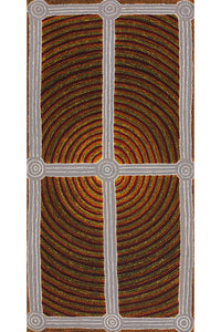 Aboriginal Artwork by Josiah Jupurrurla Walker, Yarla Jukurrpa (Bush Potato Dreaming) - Cockatoo Creek, 91x46cm