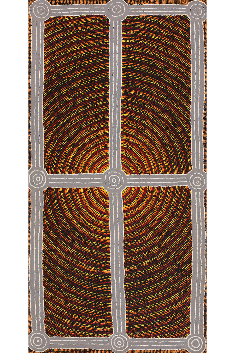 Aboriginal Artwork by Josiah Jupurrurla Walker, Yarla Jukurrpa (Bush Potato Dreaming) - Cockatoo Creek, 91x46cm