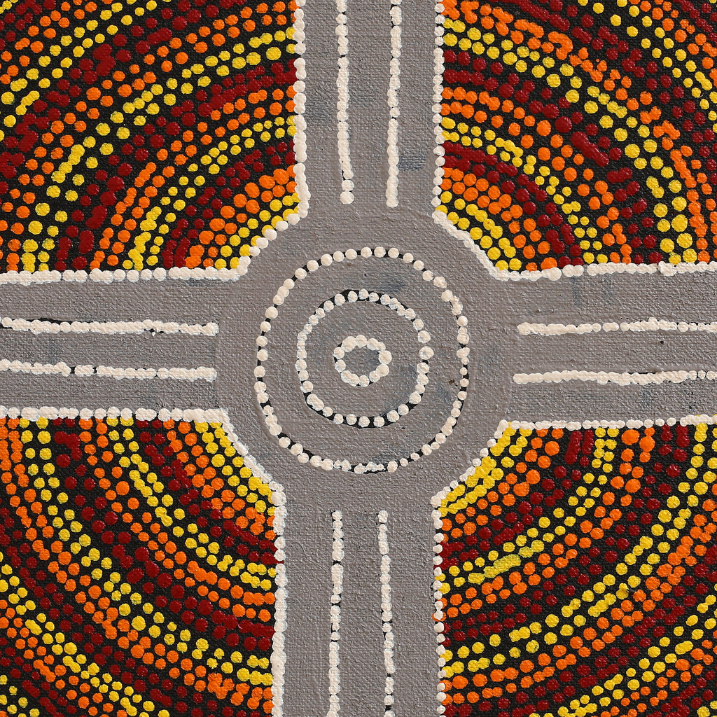 Aboriginal Artwork by Josiah Jupurrurla Walker, Yarla Jukurrpa (Bush Potato Dreaming) - Cockatoo Creek, 91x46cm