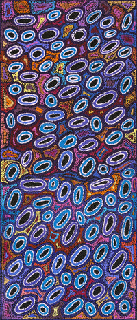 Aboriginal Artwork by Joy Nangala Brown, Yumari Jukurrpa, 107x46cm