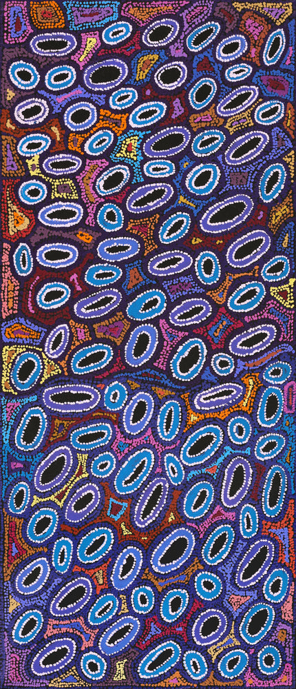 Aboriginal Artwork by Joy Nangala Brown, Yumari Jukurrpa, 107x46cm