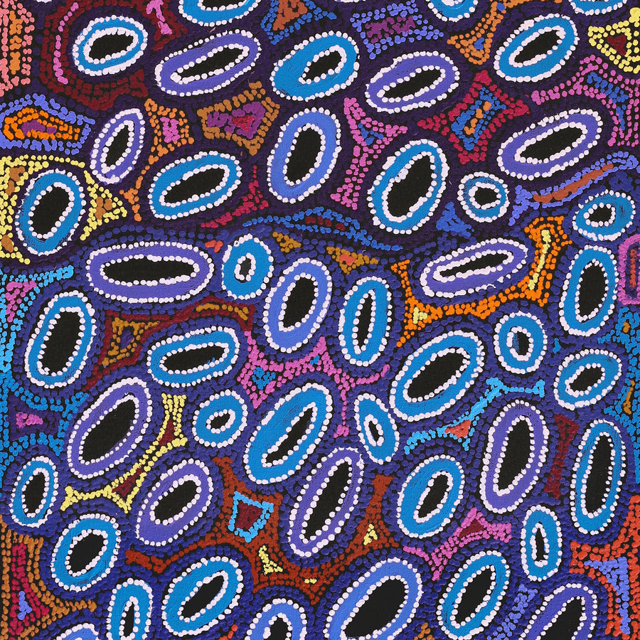 Aboriginal Artwork by Joy Nangala Brown, Yumari Jukurrpa, 107x46cm