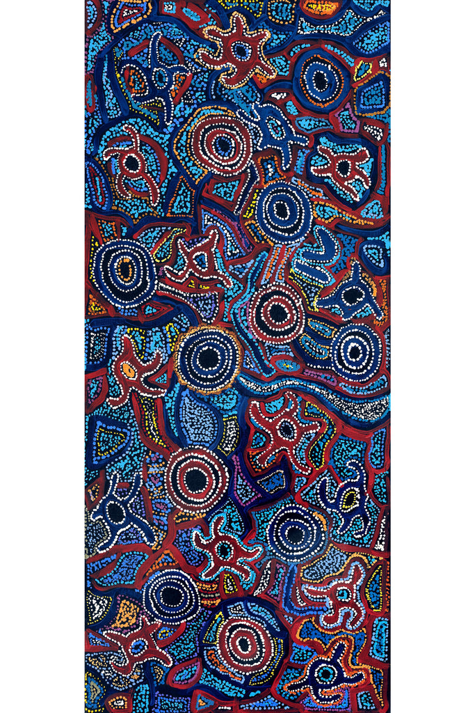 Aboriginal Artwork by Joy Nangala Brown, Yumari Jukurrpa, 107x46cm - ART ARK®