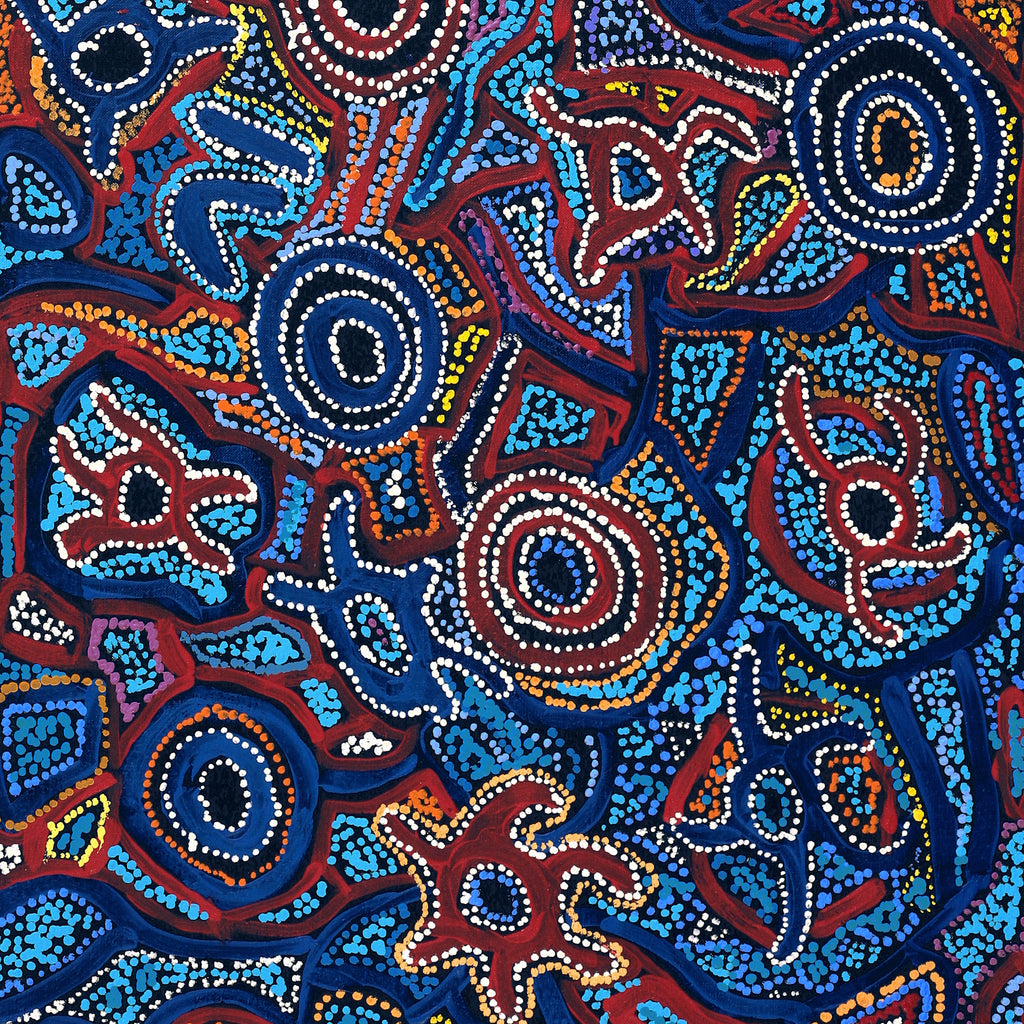 Aboriginal Artwork by Joy Nangala Brown, Yumari Jukurrpa, 107x46cm