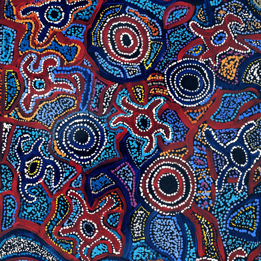 Aboriginal Artwork by Joy Nangala Brown, Yumari Jukurrpa, 107x46cm