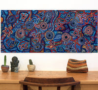 Aboriginal Artwork by Joy Nangala Brown, Yumari Jukurrpa, 107x46cm