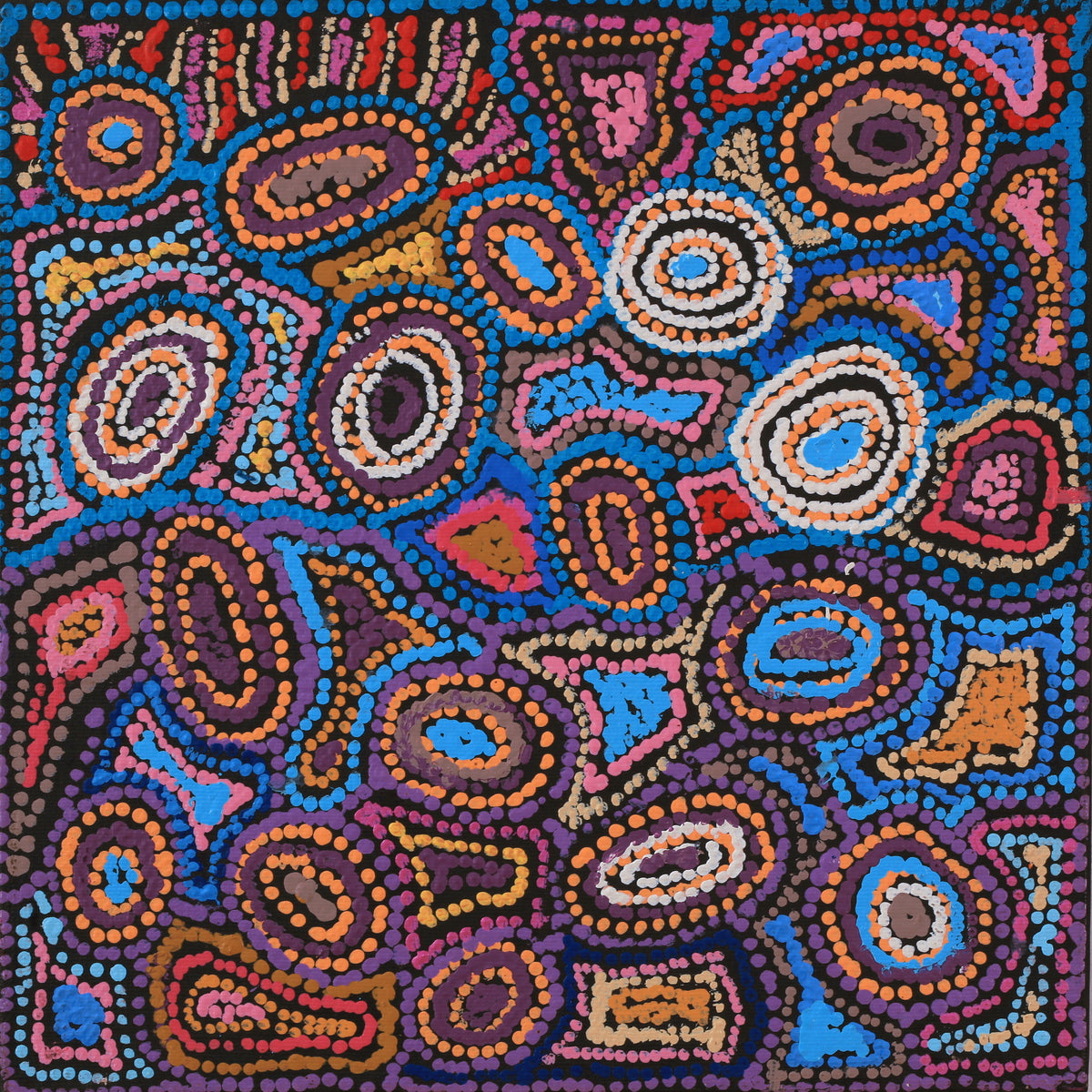 Aboriginal Art by Joy Nangala Brown, Yumari Jukurrpa, 30x30cm - ART ARK®