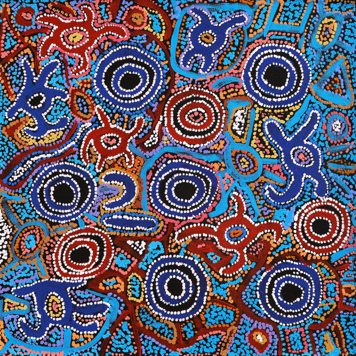 Aboriginal Art by Joy Nangala Brown, Yumari Jukurrpa, 46x46cm - ART ARK®