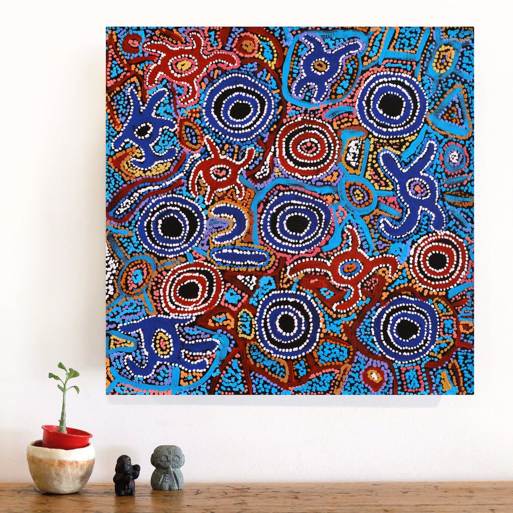 Aboriginal Artwork by Joy Nangala Brown, Yumari Jukurrpa, 46x46cm - ART ARK®