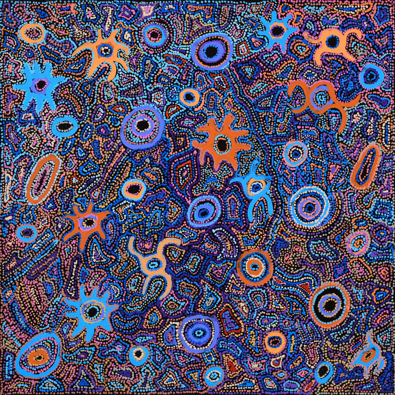 Aboriginal Artwork by Joy Nangala Brown, Yumari Jukurrpa, 76x76cm