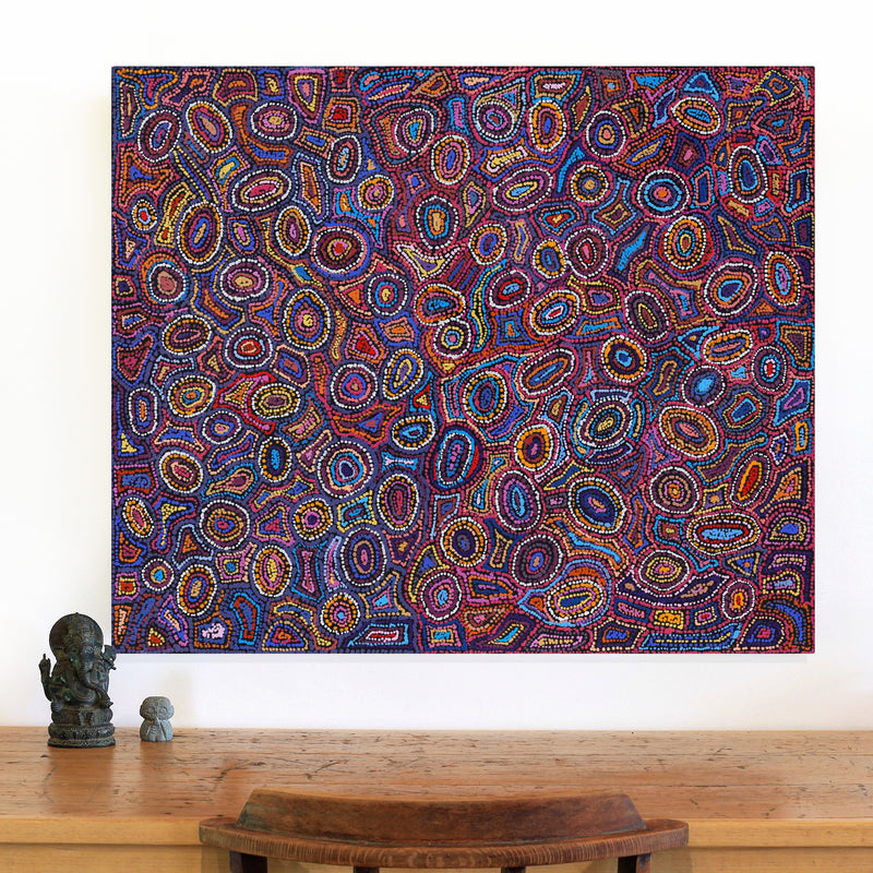 Aboriginal Artwork by Joy Nangala Brown, Yumari Jukurrpa, 91x76cm