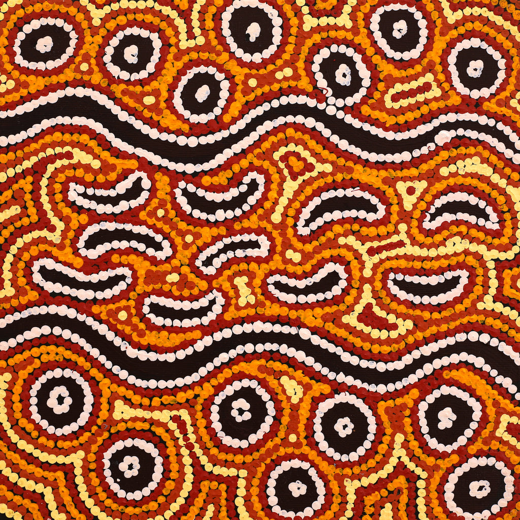 Aboriginal Artwork by Joy Napangardi Michaels, Lappi Lappi Jukurrpa, 30x30cm - ART ARK®