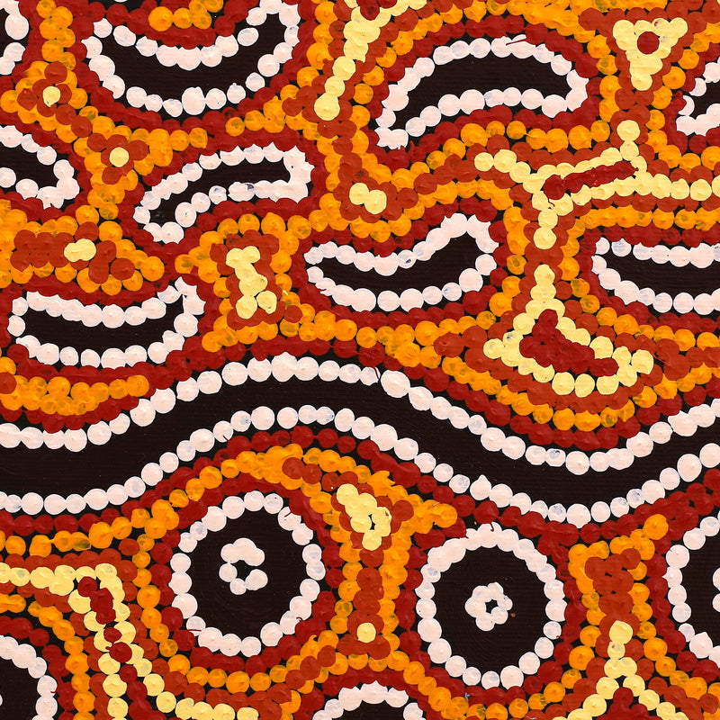 Aboriginal Artwork by Joy Napangardi Michaels, Lappi Lappi Jukurrpa, 30x30cm