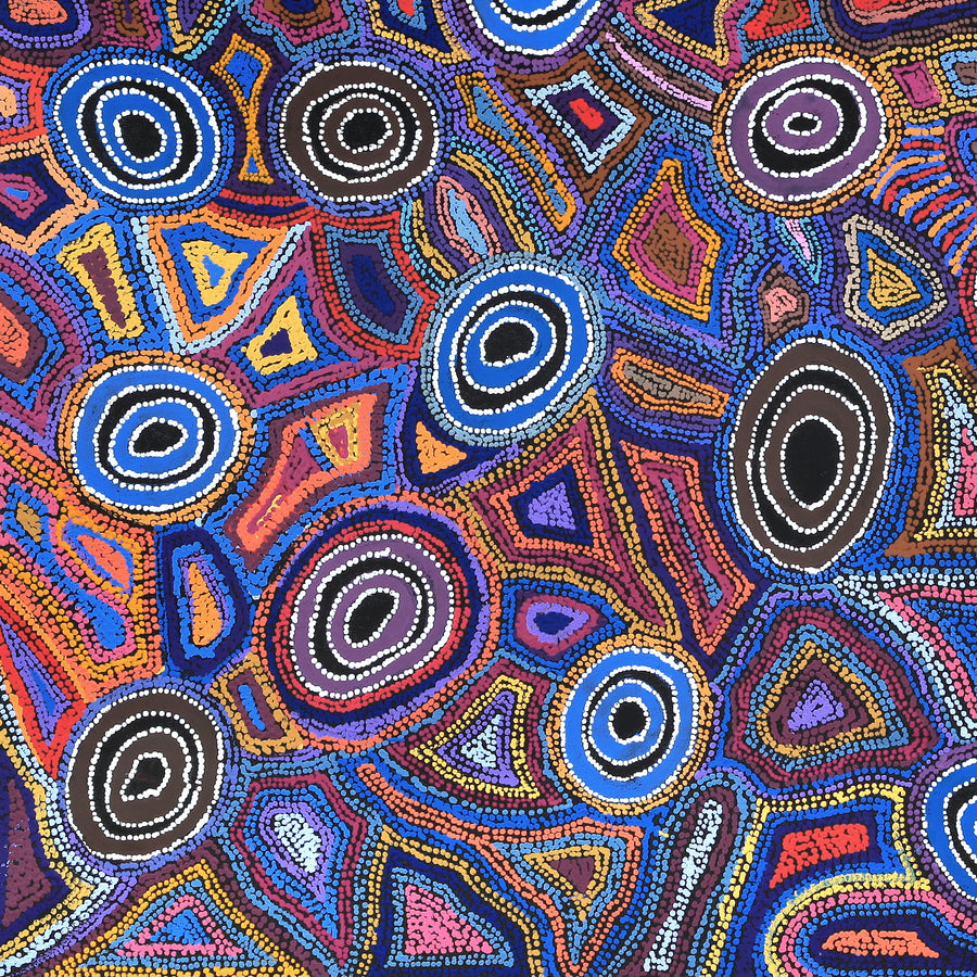 Aboriginal Artwork by Joy Nangala Brown, Yumari Jukurrpa, 107x107cm