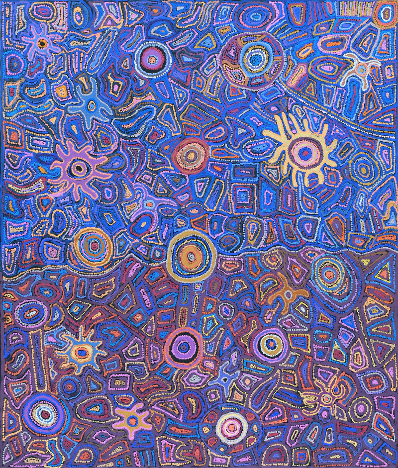 Aboriginal Artwork by Joy Nangala Brown, Yumari Jukurrpa, 107x91cm