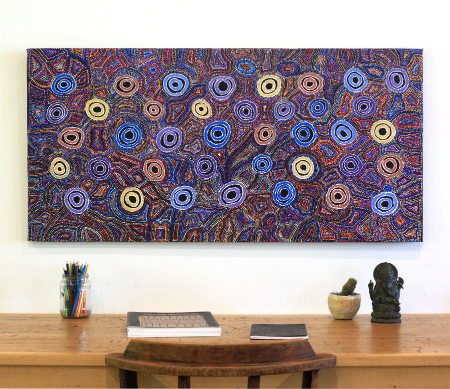 Aboriginal Artwork by Joy Nangala Brown, Yumari Jukurrpa, 122x61cm