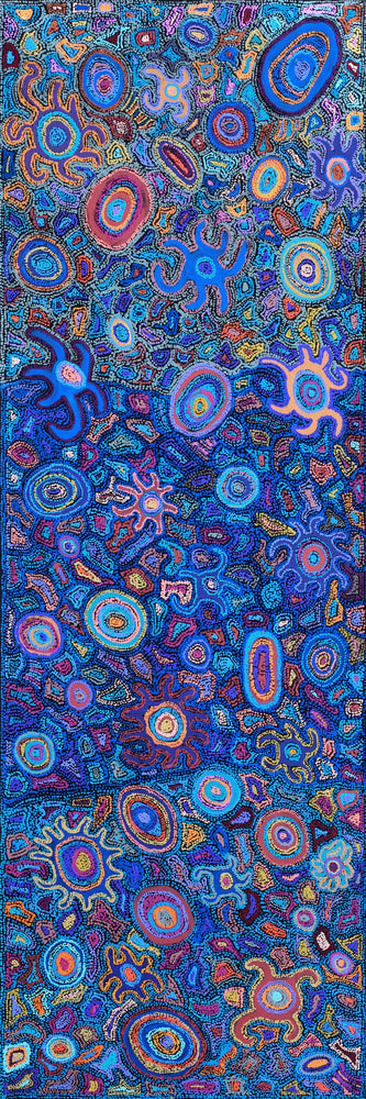 Aboriginal Artwork by Joy Nangala Brown, Yumari Jukurrpa, 182x61cm