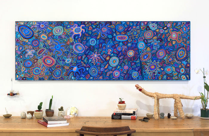 Aboriginal Art by Joy Nangala Brown, Yumari Jukurrpa, 182x61cm - ART ARK®