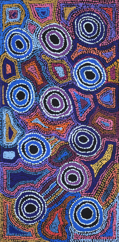 Aboriginal Artwork by Joy Nangala Brown, Yumari Jukurrpa, 61x30cm
