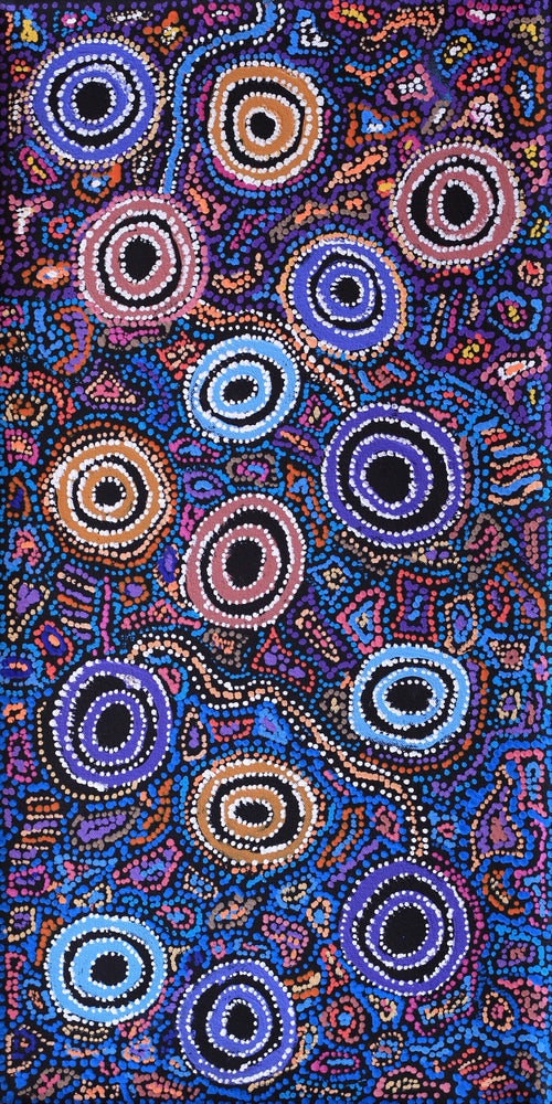 Aboriginal Artwork by Joy Nangala Brown, Yumari Jukurrpa, 61x30cm
