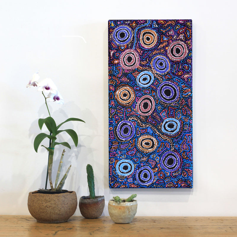 Aboriginal Artwork by Joy Nangala Brown, Yumari Jukurrpa, 61x30cm