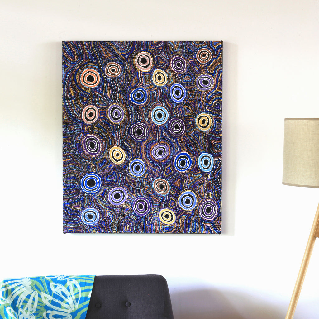 Aboriginal Artwork by Joy Nangala Brown, Yumari Jukurrpa, 91x76cm - ART ARK®
