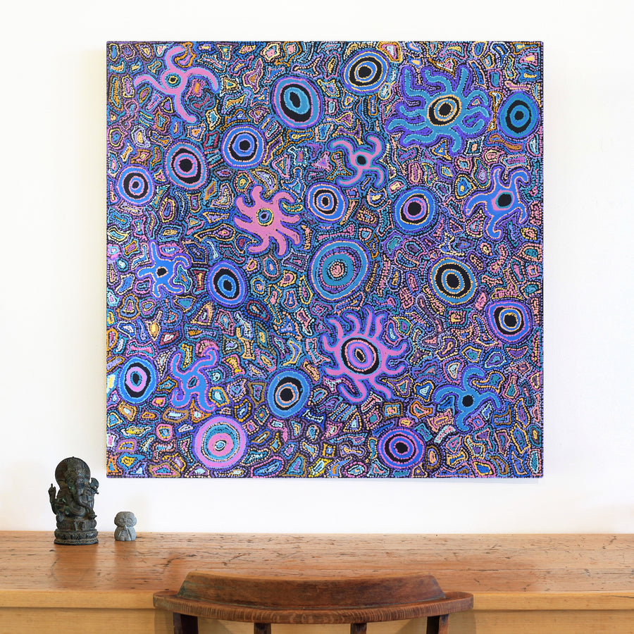 Aboriginal Artwork by Joy Nangala Brown, Yumari Jukurrpa, 91x91cm