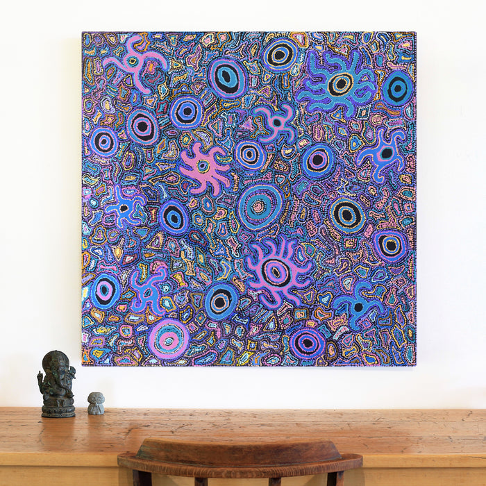 Aboriginal Art by Joy Nangala Brown, Yumari Jukurrpa, 91x91cm - ART ARK®