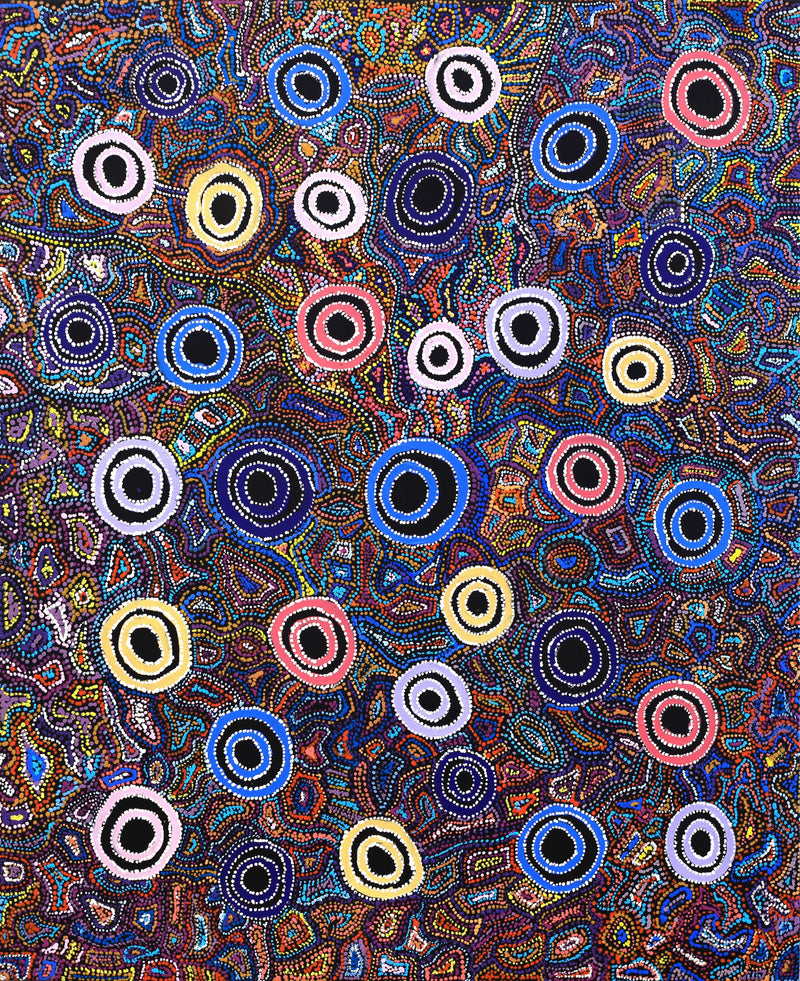 Aboriginal Artwork by Joy Nangala Brown, Yumari Jukurrpa, 91x76cm