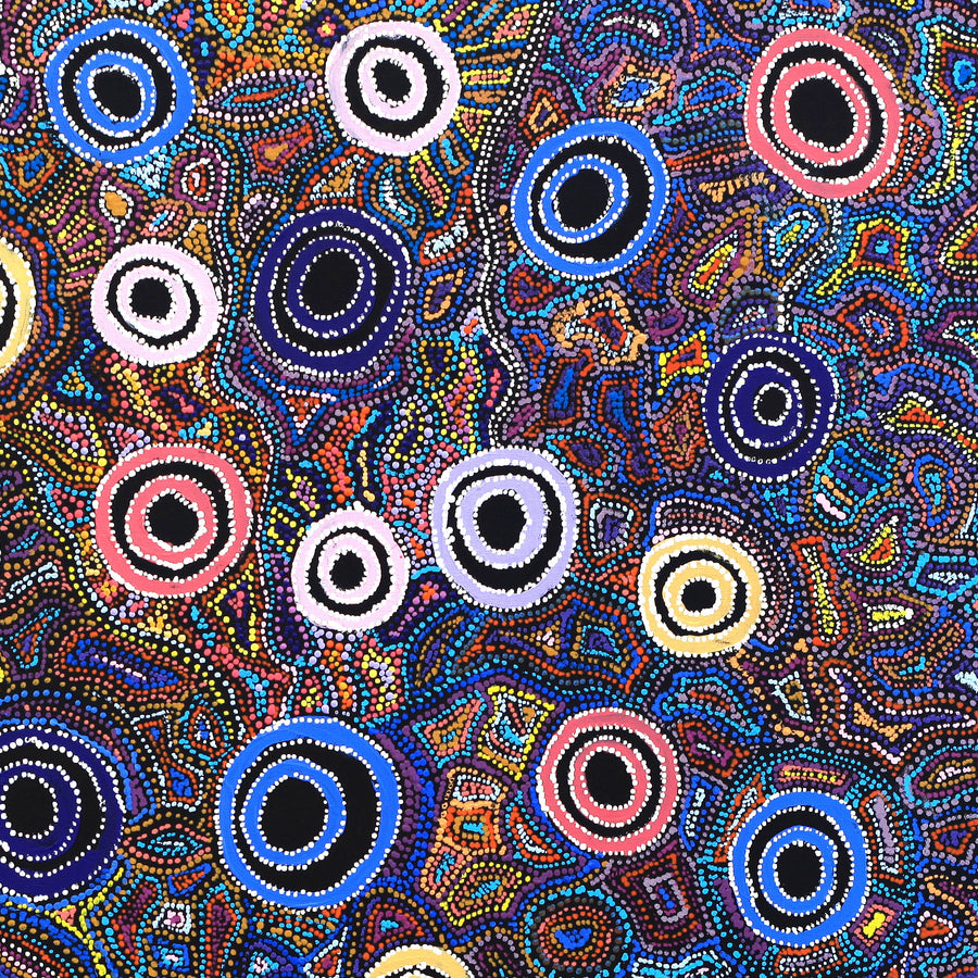 Aboriginal Artwork by Joy Nangala Brown, Yumari Jukurrpa, 91x76cm
