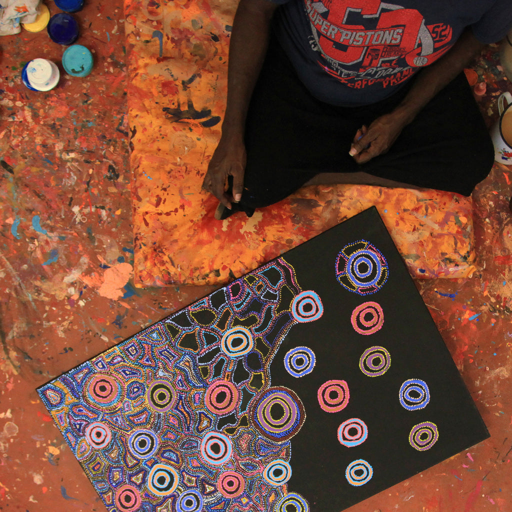 Aboriginal Artwork by Joy Nangala Brown, Yumari Jukurrpa, 91x61cm