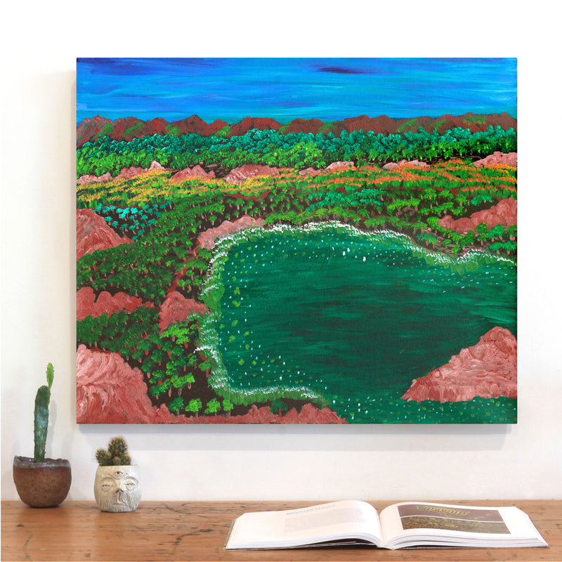 Aboriginal Artwork by Joyce Huddleston, Mangarrjara, 65x54cm