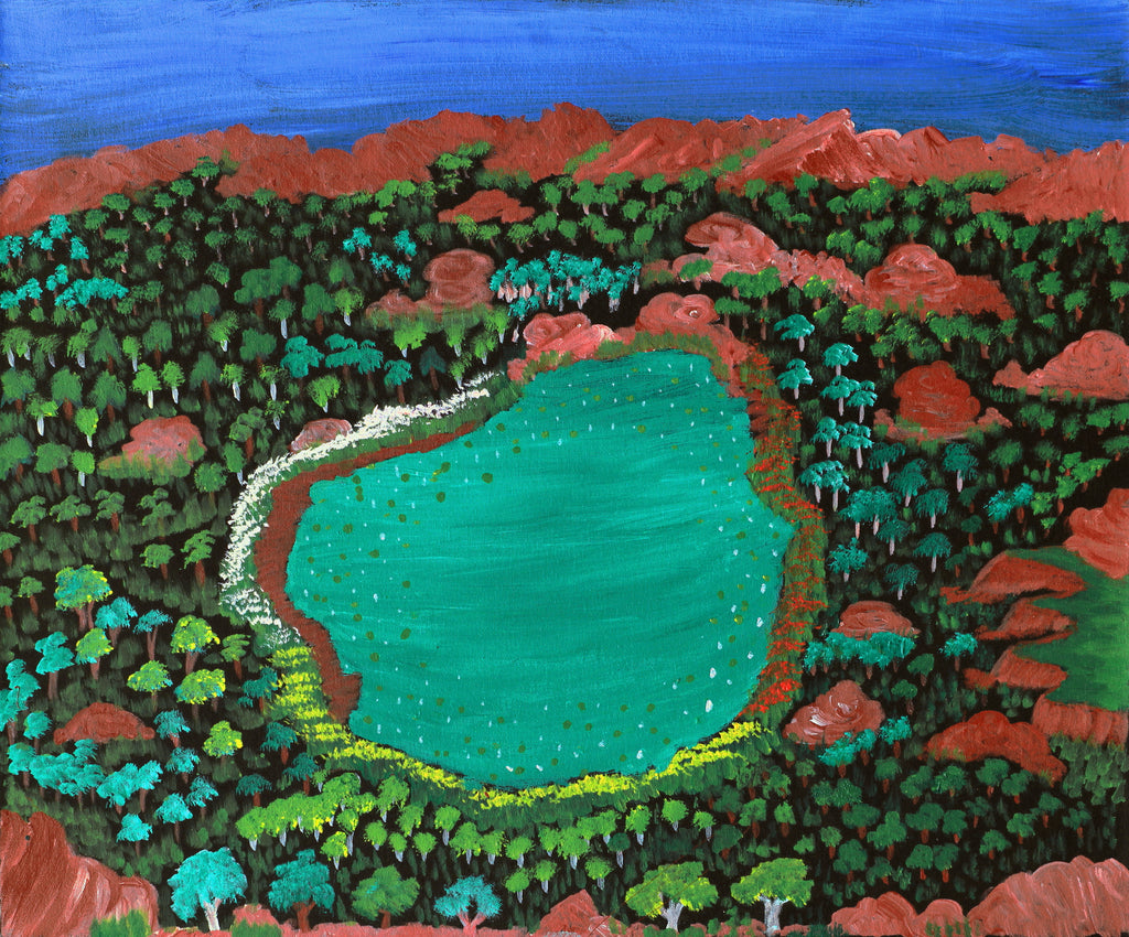 Aboriginal Artwork by Joyce Huddleston, Mangarrjara, 65x54cm