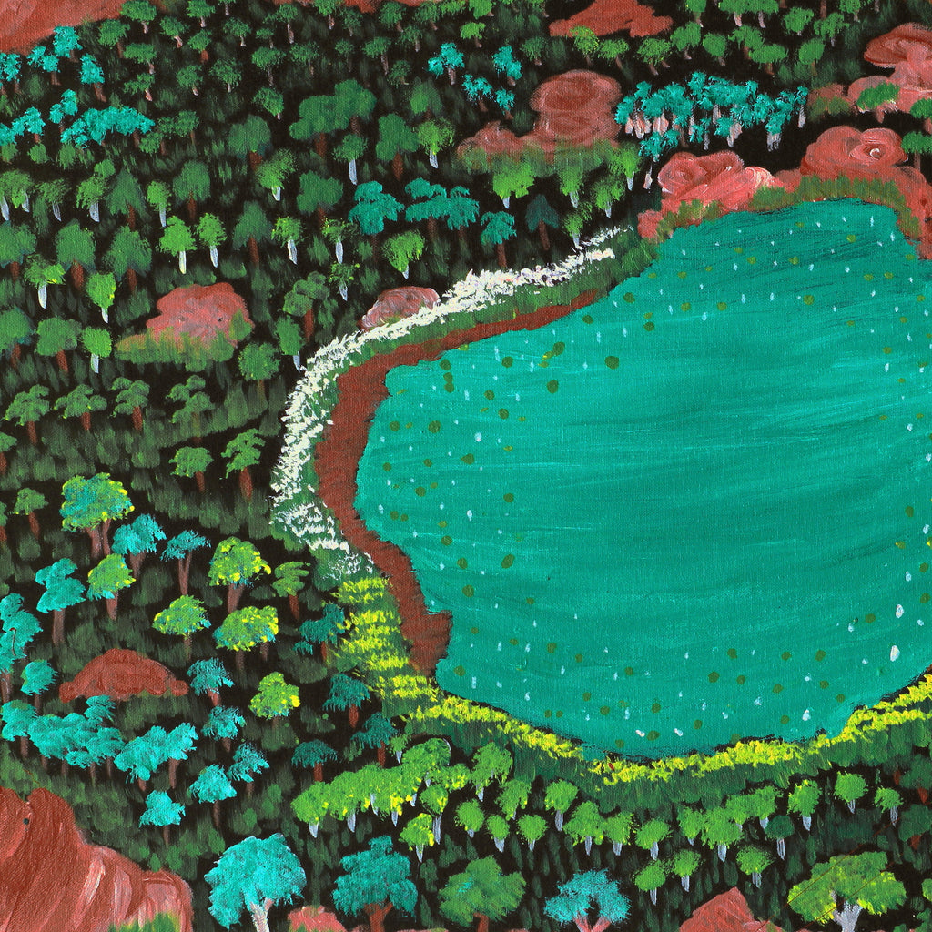 Aboriginal Artwork by Joyce Huddleston, Mangarrjara, 65x54cm