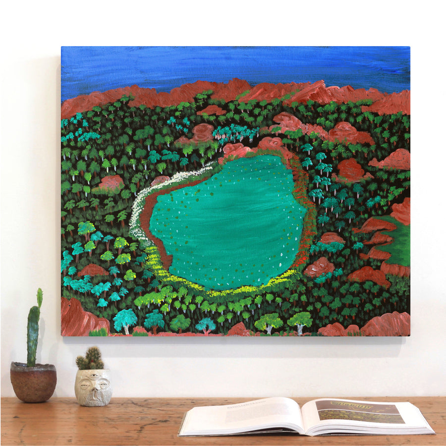 Aboriginal Artwork by Joyce Huddleston, Mangarrjara, 65x54cm