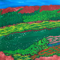 Aboriginal Artwork by Joyce Huddleston, Long Billabong, 76x60cm