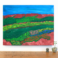 Aboriginal Artwork by Joyce Huddleston, Long Billabong, 76x60cm