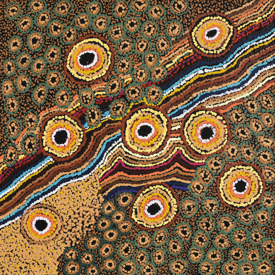 Aboriginal Artwork by Joylene Presley, Kungkarangkalpa (Seven Sisters Story), 61x61cm