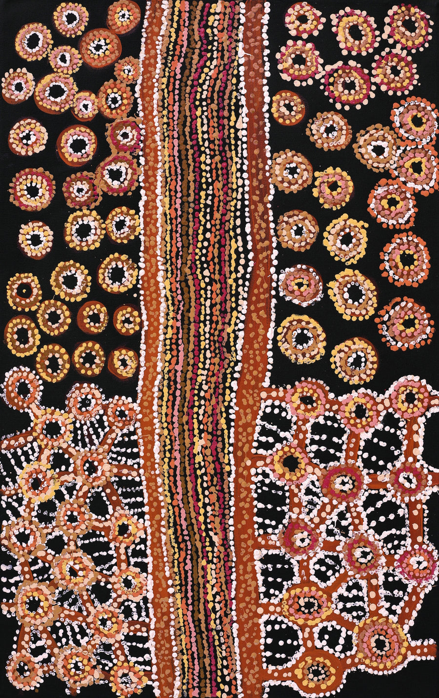 Aboriginal Artwork by Joylene Presley, Kungkarangkalpa (Seven Sisters Story), 81x51cm