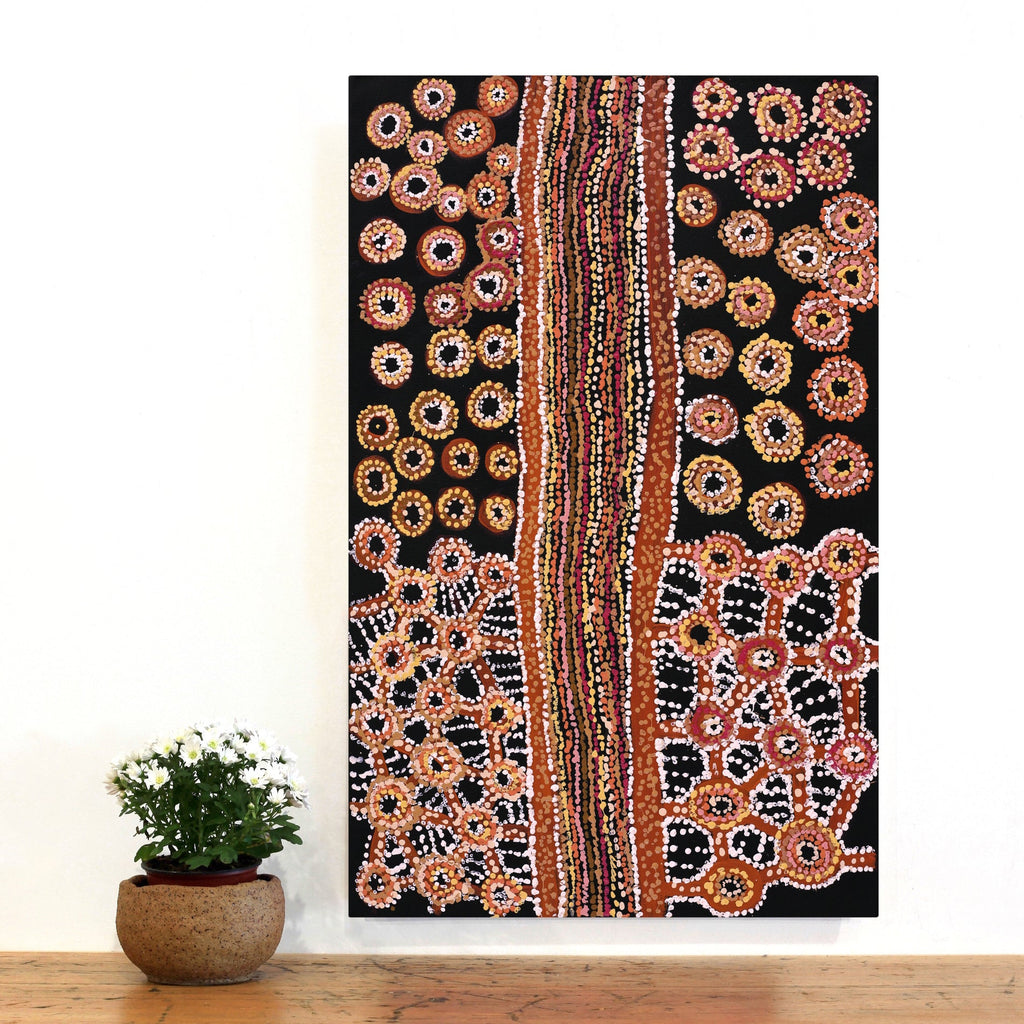 Aboriginal Artwork by Joylene Presley, Kungkarangkalpa (Seven Sisters Story), 81x51cm