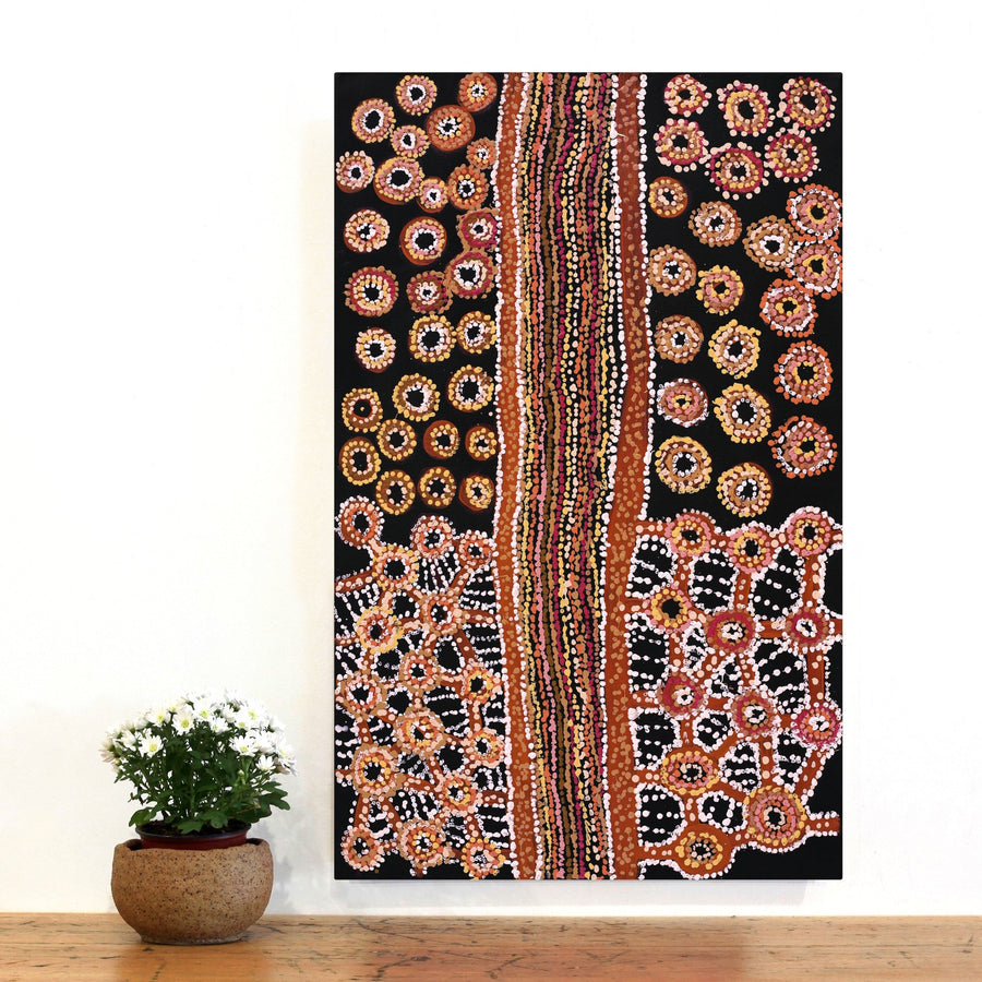 Aboriginal Artwork by Joylene Presley, Kungkarangkalpa (Seven Sisters Story), 81x51cm