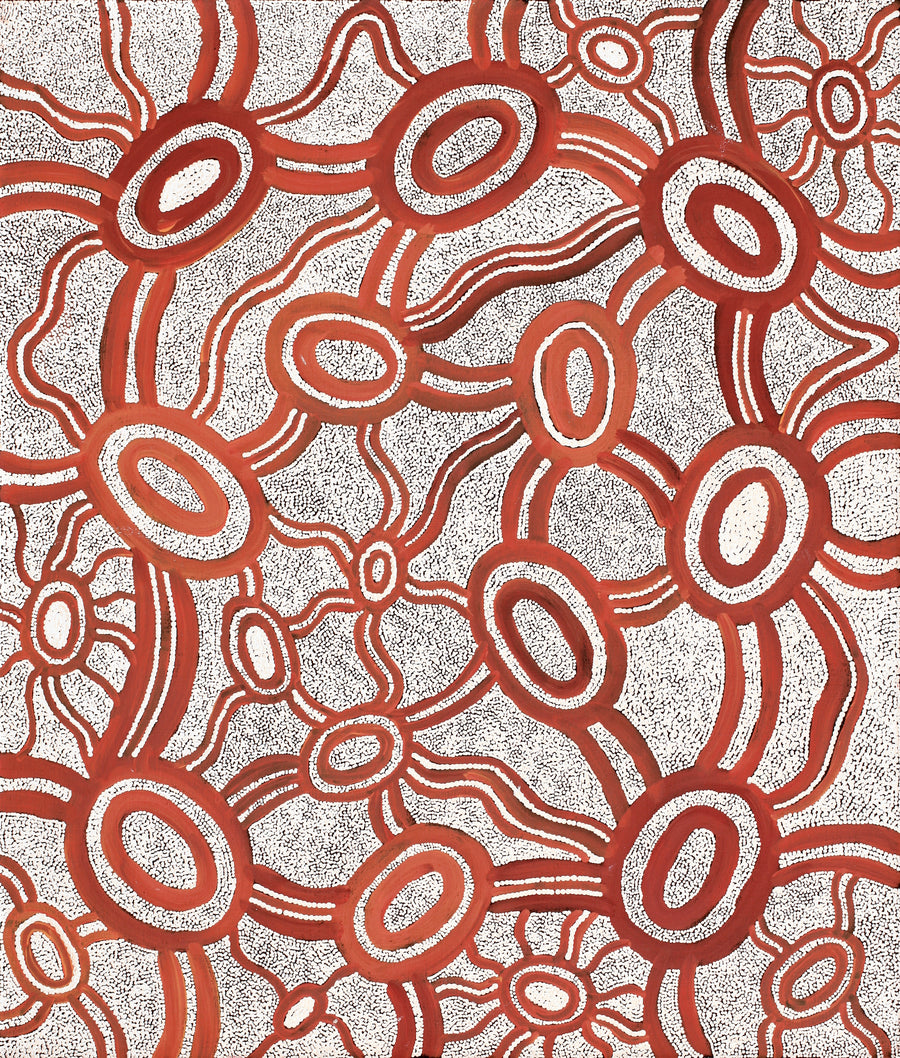 Aboriginal Artwork by Judith Nungarrayi Martin, Janganpa Jukurrpa (Brush-tail Possum Dreaming) - Mawurrji, 107x91cm