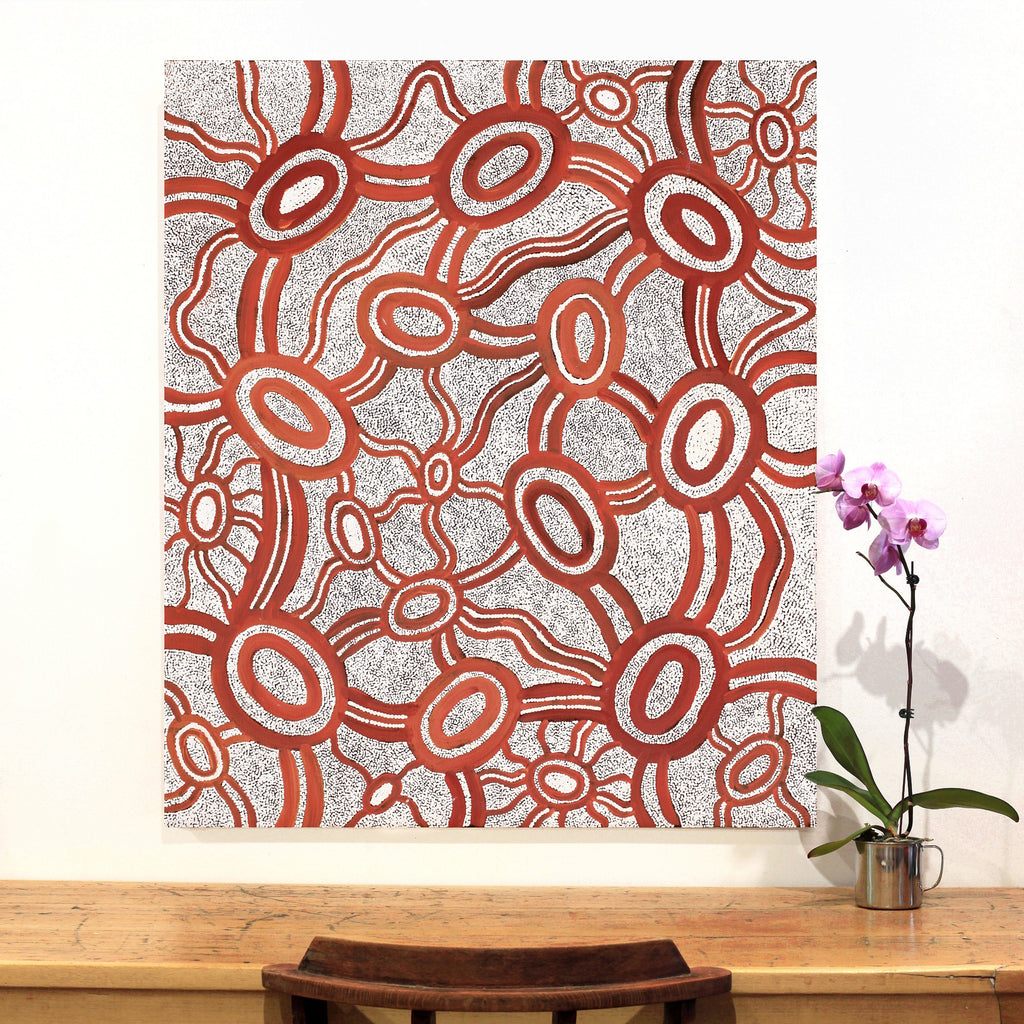 Aboriginal Artwork by Judith Nungarrayi Martin, Janganpa Jukurrpa (Brush-tail Possum Dreaming) - Mawurrji, 107x91cm