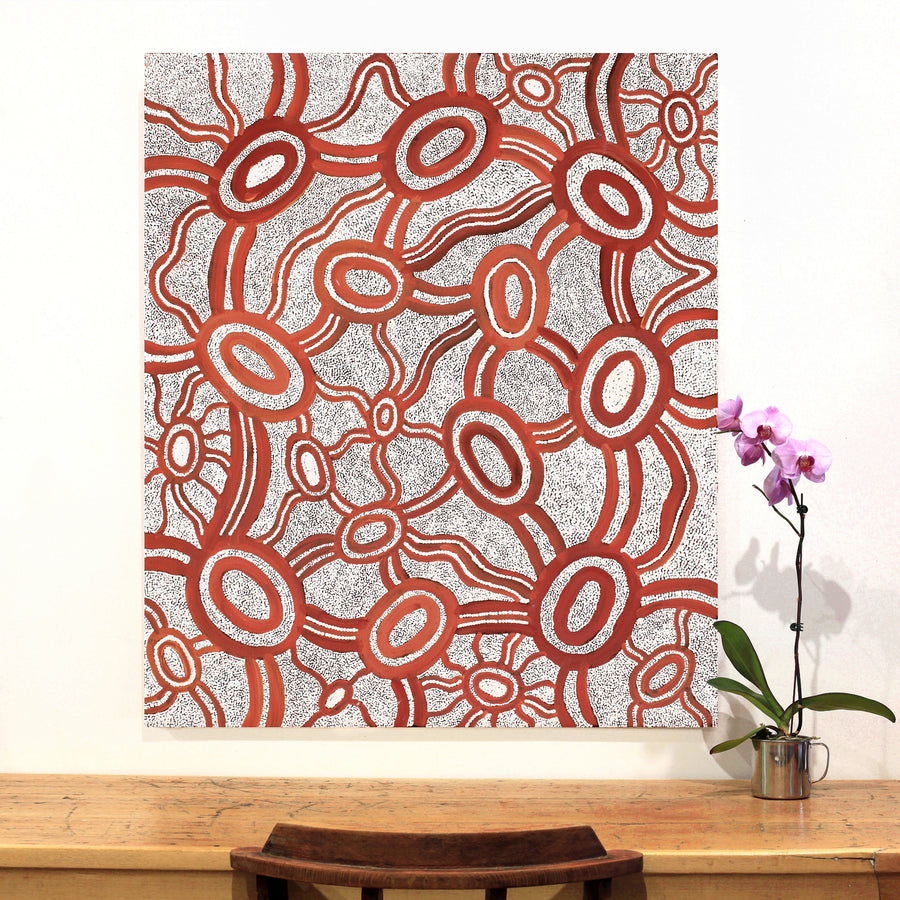 Aboriginal Artwork by Judith Nungarrayi Martin, Janganpa Jukurrpa (Brush-tail Possum Dreaming) - Mawurrji, 107x91cm